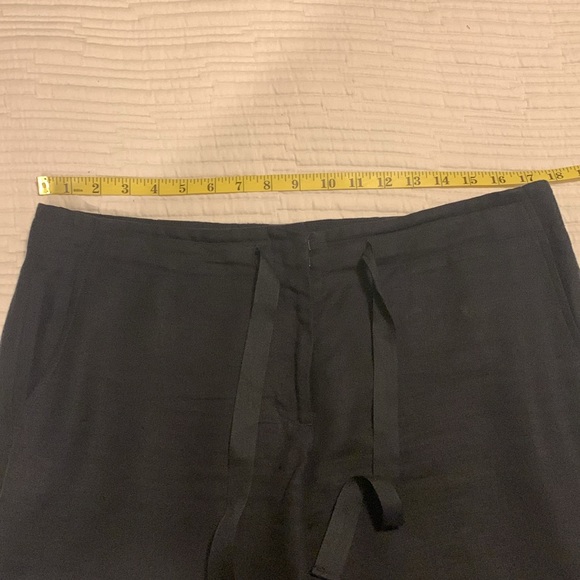 Talbots Women’s Petite Signature Medium Wide Leg Linen Pants Black 12 - Picture 10 of 11